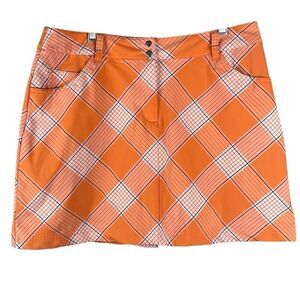 Slazenger Orange Plaid Golf Skort 8